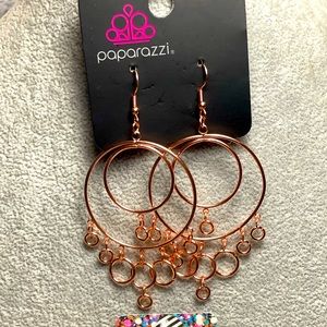 Copper paparazzi earrings